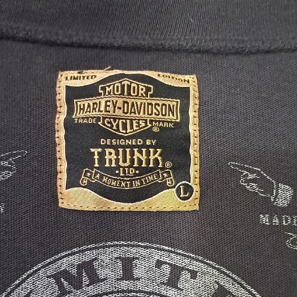 Harley-Davidson Women's Size Large Black Long Sleeve Dress with White Details - Picture 2 of 11